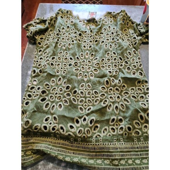 JOHNNY WAS Lalla green eyelet tunic sz Small - Picture 5 of 6